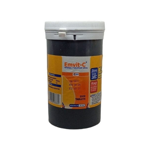 Em-Vit- C 100mg x1000 Tablets